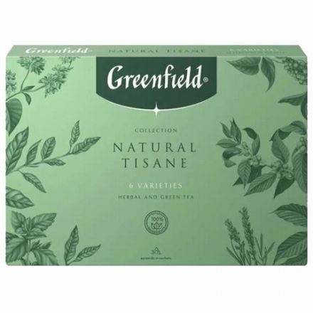 Чай GREENFIELD "Natural Tisane", ассорти 6 вкусов, НАБОР 30 пакетиков, 1844-10 Чай GREENFIELD "Natural Tisane", ассорти 6 вкусов, НАБОР 30 пакетиков, 1844-10
