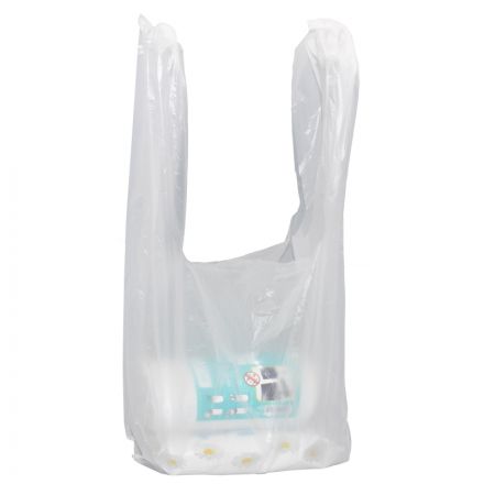 Пакет-майка ПНД 25+12х45 см 9 мккм Артпласт Белая 100 шт/уп Пакет-майка ПНД 25+12х45 см 9 мккм Артпласт Белая 100 шт/уп