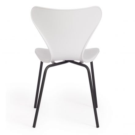 Стул Якобсен/Jacobsen (мод DC 102) пластик/металл, 50 х 46 х 82 см , белый 018/черный