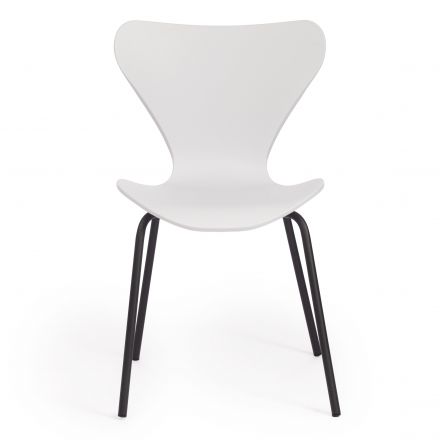 Стул Якобсен/Jacobsen (мод DC 102) пластик/металл, 50 х 46 х 82 см , белый 018/черный