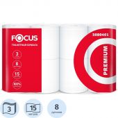 Бумага туалетная FOCUS PREMIUM 3 слоя, 8 рул/уп