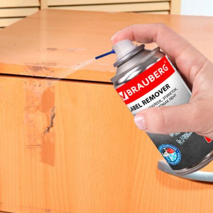 Удалитель наклеек, этикеток, следов клея, битума, антискотч-спрей BRAUBERG MAX, 210 мл, 607163