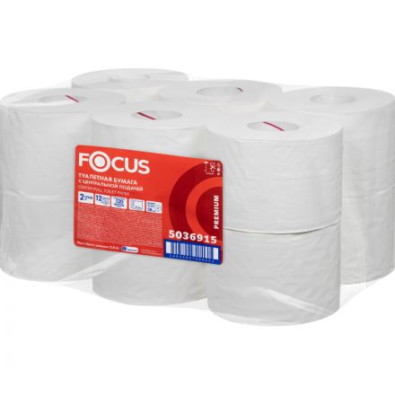 Бумага туалетная д/дисп Focus Point 2сл бел цел 120м ЦВ 12рул/уп 5036915