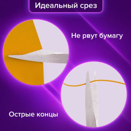 Ножницы BRAUBERG "Classic+", 205 мм, черно-синие, классической формы, резиновые вставки, 236449 Ножницы BRAUBERG "Classic+", 205 мм, черно-синие, классической формы, резиновые вставки, 236449