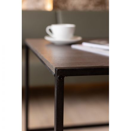 Стол журнальный TI_Комус Онега-2 590x640x555 мет чер/ЛДСП ясень анкор темн