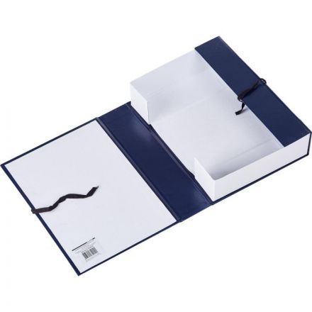 Папка архивная Attache А4 из бумвинила синяя 70 мм (нескладная, 2 х/б завязки, до 700 листов) СПб