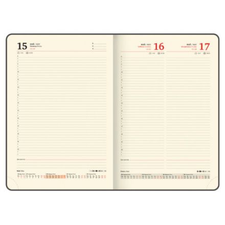 Ежедневник датированный 2026 БОЛЬШОЙ ФОРМАТ 210х297 мм, А4, BRAUBERG "Iguana", под кожу, коричневый, 117244