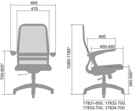 Кресло Метта CP-10 Ch светло-серое, крестовина хром(d696)