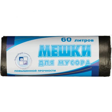 Мешки для мусора ПНД 60л 60х80см 10мкм черные 25шт/уп Т Мешки для мусора ПНД 60л 60х80см 10мкм черные 25шт/уп Т