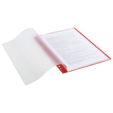 Папка 10 вкладышей STAFF "EVERYDAY" с перфорацией, мягкая, красная, 0,16 мм, 224976