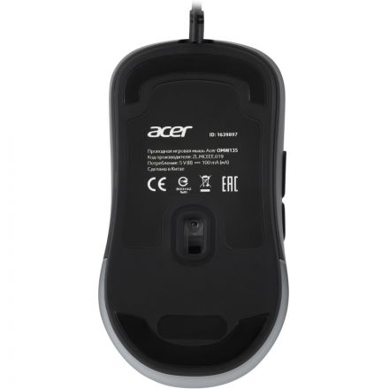 Мышь компьютерная Acer OMW135 черный (800-6400dpi) USB (7кн) (ZL.MCEEE.019)