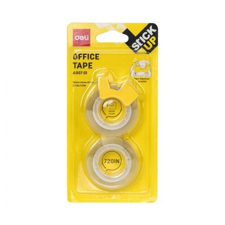 Клейкая лента канцелярская пласт,одност,прозр,18 мм x 18.3 м,2 шт Клейкая лента канцелярская пласт,одност,прозр,18 мм x 18.3 м,2 шт