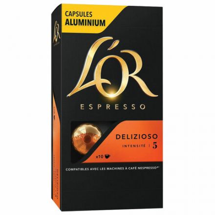 Кофе в алюминиевых капсулах L'OR "Espresso Delizioso" для кофемашин Nespresso, 10 порций, ФРАНЦИЯ, 4028608 Кофе в алюминиевых капсулах L'OR "Espresso Delizioso" для кофемашин Nespresso, 10 порций, ФРАНЦИЯ, 4028608