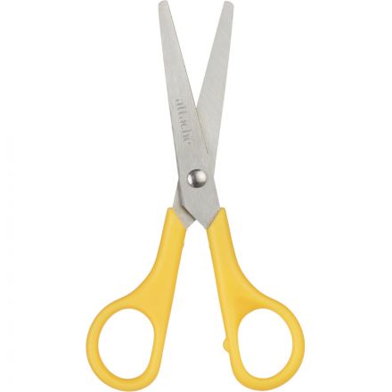 Ножницы Attache 130 мм тупоконечные с пластиковыми симметричными ручками желтого цвета