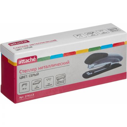 Степлер Attache до 12 листов серый