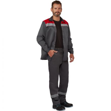 Костюм рабочий летний муж. л16-КБР с СОП сер/крас (р.60-62) 194-200 Костюм рабочий летний муж. л16-КБР с СОП сер/крас (р.60-62) 194-200