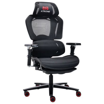 Кресло ATRONE (АТРОН) "Optimus ER-707", адаптивный механизм со слайдером, сетка, черный/красный, 532968