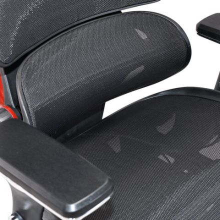 Кресло ATRONE (АТРОН) "Optimus ER-707", адаптивный механизм со слайдером, сетка, черный/красный, 532968