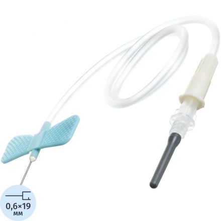 Игла-бабочка 23G 30см голуб. с луер-адапт. VACUETTE 450159 50шт/уп