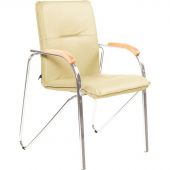 Конференц-кресло Samba светло-бежевый (искусственная кожа/бук/металл серебристый)