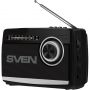 Радиоприемник Sven SRP-155, чёрный, BT/FM/AM/SW/USB/microSD, фонарь, аккум