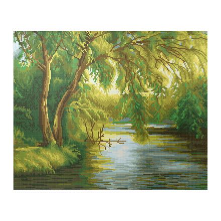 Алмазная мозаика ТРИ СОВЫ "Плачущая ива", 40*50см, холст, картонная коробка с пластиковой ручкой Алмазная мозаика ТРИ СОВЫ "Плачущая ива", 40*50см, холст, картонная коробка с пластиковой ручкой