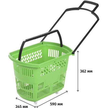 Корзина-тележка REK_Комус Мебель B35C.ECO.GR.BL 35л зелен. с чер.руч Корзина-тележка REK_Комус Мебель B35C.ECO.GR.BL 35л зелен. с чер.руч