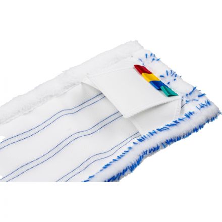 Насадка МОП плоская ЭкоКоллекция микрофибра 40x11 см белая/синяя Насадка МОП плоская ЭкоКоллекция микрофибра 40x11 см белая/синяя