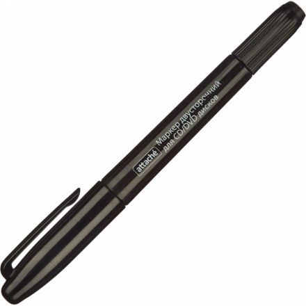 Маркер для CD Attache черный двусторонний (толщина линии 0.7 и 1 мм) Маркер для CD Attache черный двусторонний (толщина линии 0.7 и 1 мм)