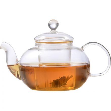 Чайник заварочный 1000мл стекл. ЛИПОВЫЙ ЦВЕТ со стеклянным ситом (TP075)
