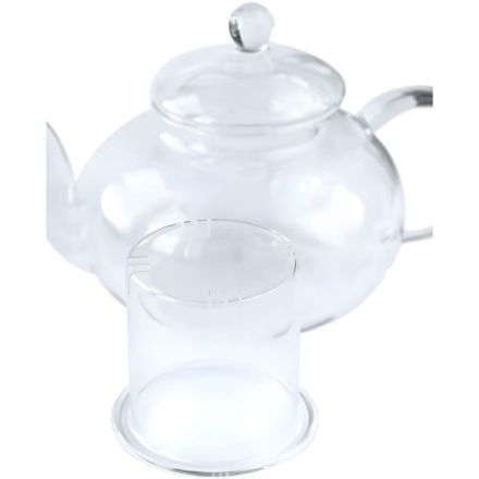 Чайник заварочный 1000мл стекл. ЛИПОВЫЙ ЦВЕТ со стеклянным ситом (TP075)