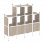 Loft Прямой стеллаж наборный VR.L-16 Дуб аттик/Белый металл 1694*446*1458