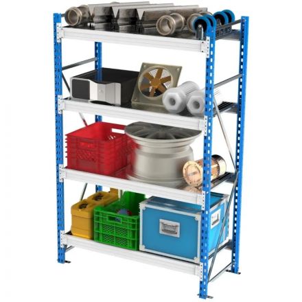 Стеллаж металлический SK6_MZ_SGR-V-15104-2,5 4 яруса 1500х1000, Выс.2500