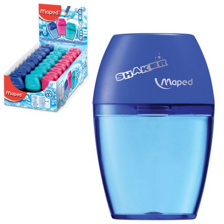 Точилка MAPED (Франция) "Shaker", с контейнером повышенной вместимости, ассорти, дисплей, 534753 Точилка MAPED (Франция) "Shaker", с контейнером повышенной вместимости, ассорти, дисплей, 534753