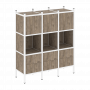 Loft Прямой стеллаж наборный VR.L-08 Тиквуд тёмный/Белый металл 1278*446*1458
