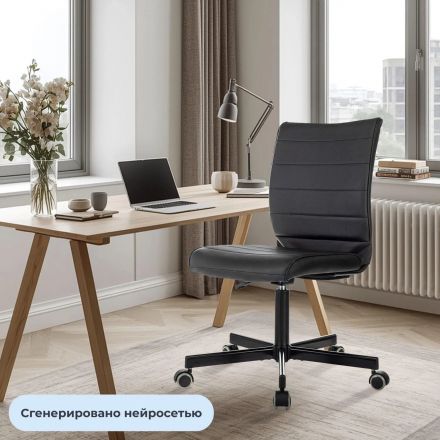 Кресло SK6_VB_EChair 303 PU черный эко.кожа крестов. металл черный
