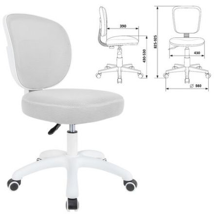 Кресло детское BRABIX KIDS "MG-230", без подлокотников, сетка/ткань TW, серое, 533321 Кресло детское BRABIX KIDS "MG-230", без подлокотников, сетка/ткань TW, серое, 533321
