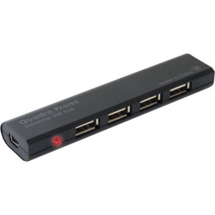 Хаб USB 2.0, 4 порта, черный, DEFENDER QUADRO PROMT, 83200 Хаб USB 2.0, 4 порта, черный, DEFENDER QUADRO PROMT, 83200