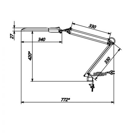 Светильник Трансвит Дельта на струбцине 2G7 11W с АПП МПС черный Светильник Трансвит Дельта на струбцине 2G7 11W с АПП МПС черный