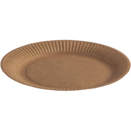 Тарелка одноразовая бум. 18см, Крафт 225 гр/м2 500шт/кор