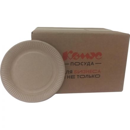 Тарелка одноразовая бум. 18см, Крафт 225 гр/м2 500шт/кор