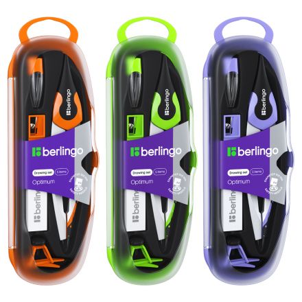 Готовальня Berlingo "Optimum", 5 предметов, циркуль 135мм, пластиковый футляр Готовальня Berlingo "Optimum", 5 предметов, циркуль 135мм, пластиковый футляр