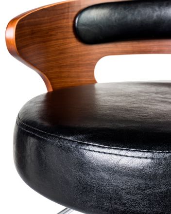 Стул барный DOBRIN FRED BLACK, коричневое дерево, чёрный Стул барный DOBRIN FRED BLACK, коричневое дерево, чёрный