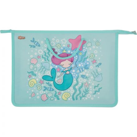 Папка для тетрадей №1School Русалка А4 на молн с ручкам,пластик, 45мм,ПТ-15 Папка для тетрадей №1School Русалка А4 на молн с ручкам,пластик, 45мм,ПТ-15