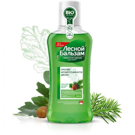 Ополаскиватель для полости рта Лесной бальзам для дес с экс коры дуб 400 мл Ополаскиватель для полости рта Лесной бальзам для дес с экс коры дуб 400 мл