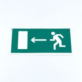 Знак "Направление к эвакуационному выходу налево", КОМПЛЕКТ 10 штук, 150х300 мм, пленка, E04, Е04 Знак "Направление к эвакуационному выходу налево", КОМПЛЕКТ 10 штук, 150х300 мм, пленка, E04, Е04