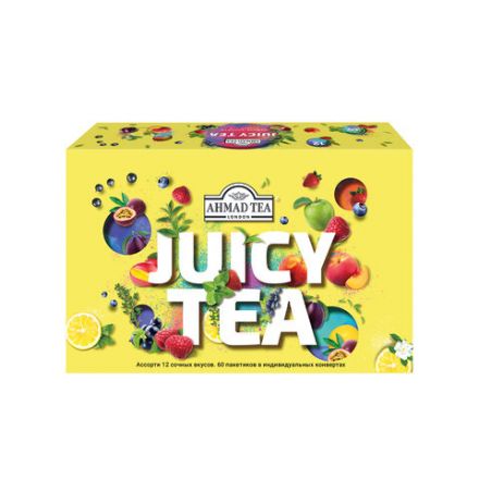 Чай AHMAD "Juicy tea" ассорти 12 вкусов, НАБОР 60 пакетиков, N074 Чай AHMAD "Juicy tea" ассорти 12 вкусов, НАБОР 60 пакетиков, N074