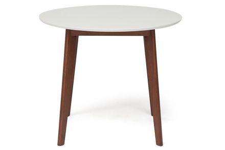 Стол обеденный BOSCO (Боско) основание бук, столешница мдф, D900, Белый + Коричневый Стол обеденный BOSCO (Боско) основание бук, столешница мдф, D900, Белый + Коричневый