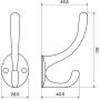 Вешалка настенная УЗК_Крючок двухрожковый StahlBuro 603 CP(16167), хром