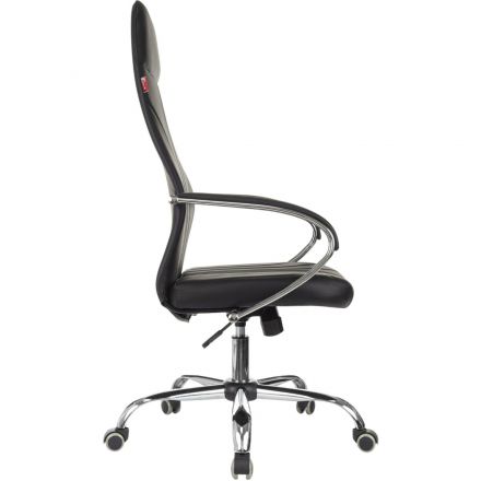 Кресло VB_EChair 655LT SL/TPU черный экокожа крестов. хром